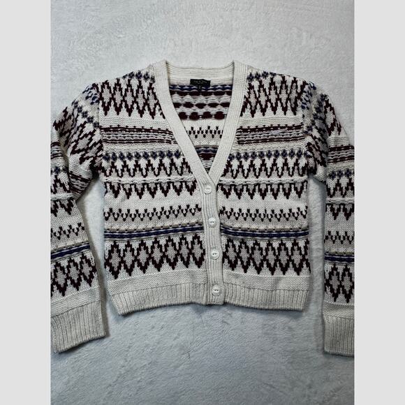 Rag & Bone Willow Fairisle multi color wool short cardigan sweater M - Picture 1 of 12
